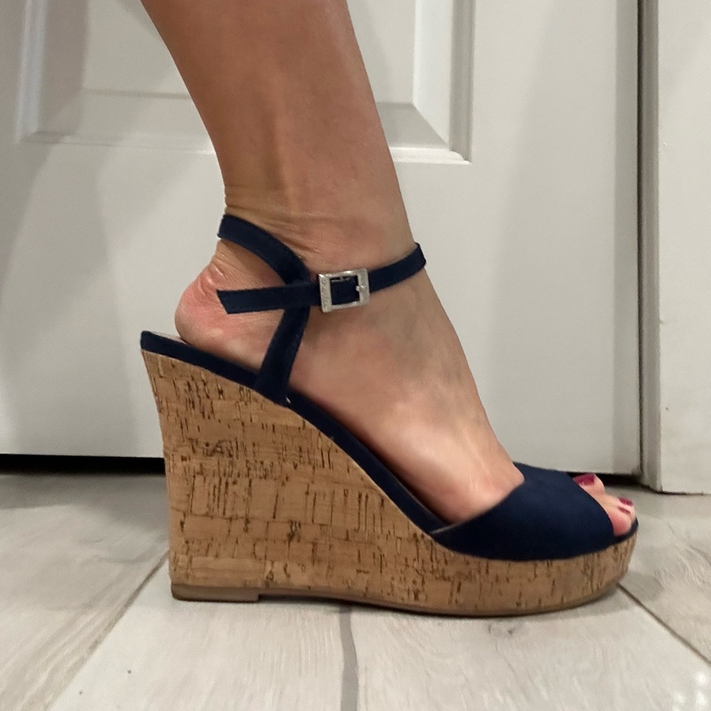 Charles by Charles David Blue wedge heels